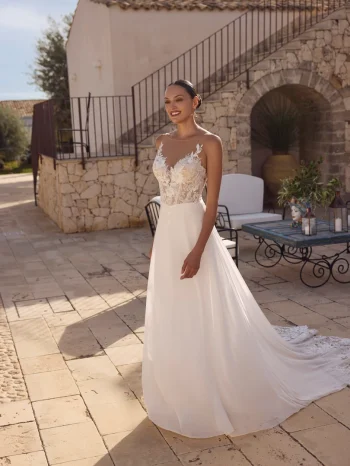 Traumhaftes fließender Chiffon Traumkleid in der Nähe von Bad Säckingen – zeitlos & individuell